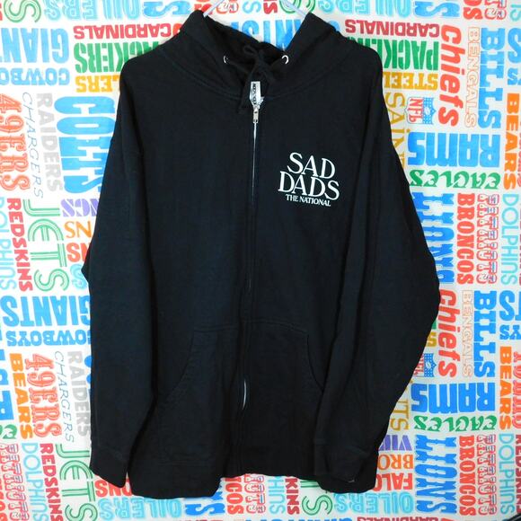 The National Sad Dads Hoodie Size XL Full Zip Tour Merch Black Double Sided - Picture 1 of 5